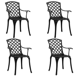 vidaXL 5 Piece Bistro Set Cast Aluminium Black