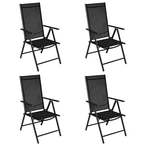 vidaXL 5 Piece Garden Dining Set Aluminium Black