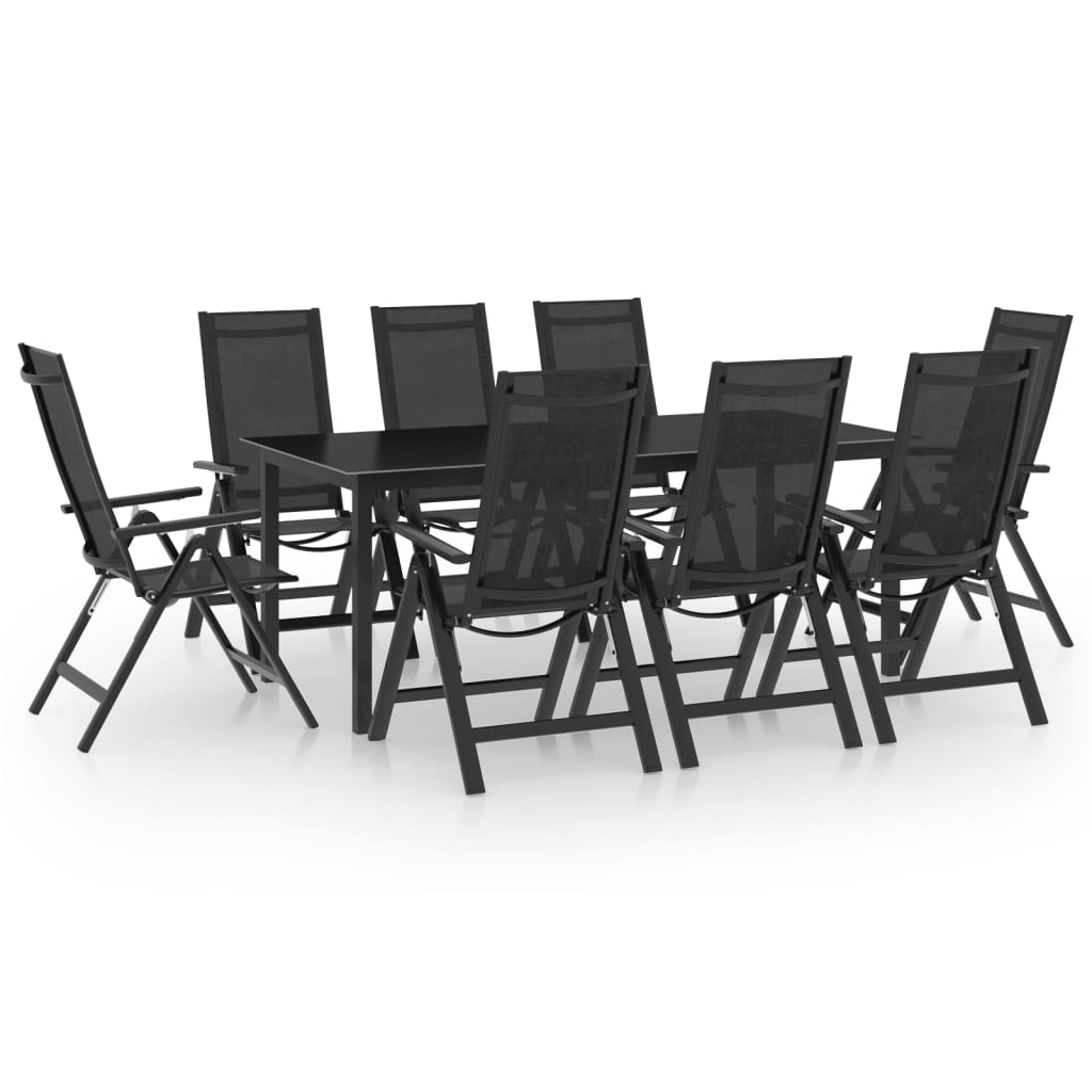 vidaXL 9 Piece Garden Dining Set Aluminium Anthracite