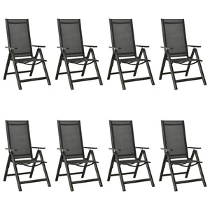 vidaXL 9 Piece Garden Dining Set Aluminium Anthracite