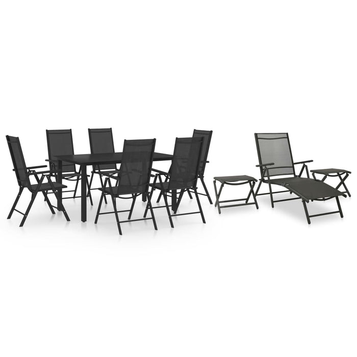 vidaXL 10 Piece Garden Dining Set Black and Anthracite