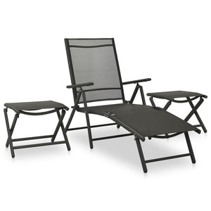 vidaXL 10 Piece Garden Dining Set Black and Anthracite