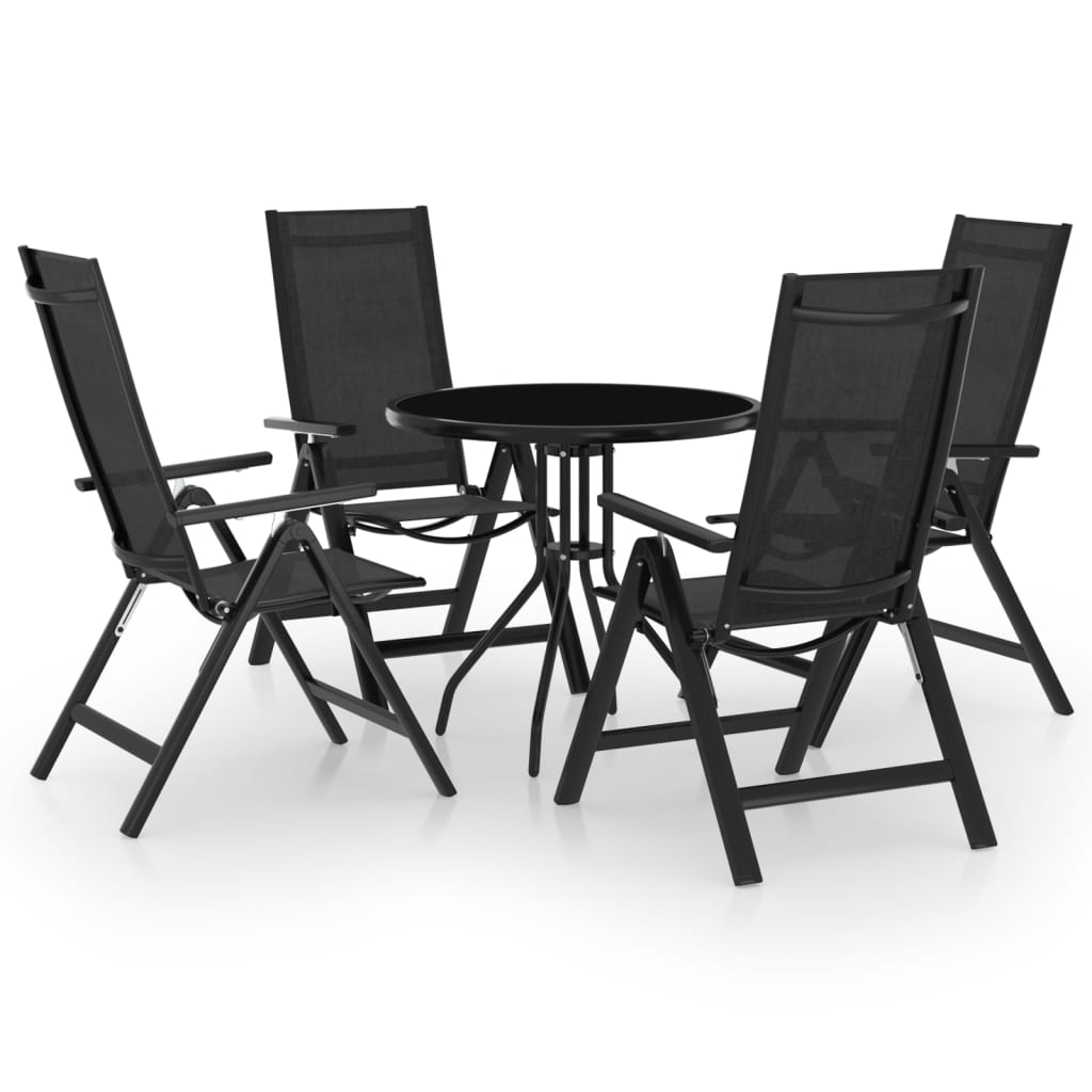 vidaXL 5 Piece Bistro Set Black and Anthracite