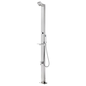 vidaXL Garden Shower with Grey Base 225 cm Stainless Steel