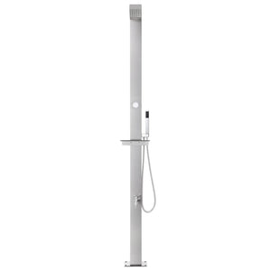 vidaXL Garden Shower with Grey Base 225 cm Stainless Steel