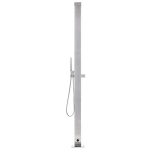 vidaXL Garden Shower with Grey Base 225 cm Stainless Steel