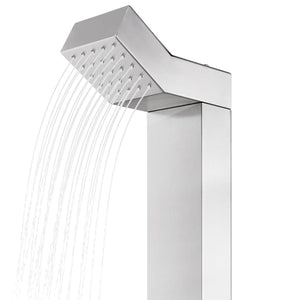 vidaXL Garden Shower with Grey Base 225 cm Stainless Steel