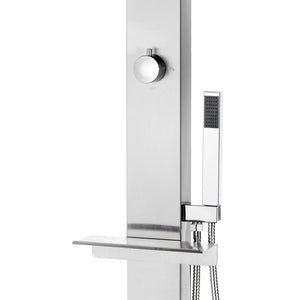 vidaXL Garden Shower with Grey Base 225 cm Stainless Steel