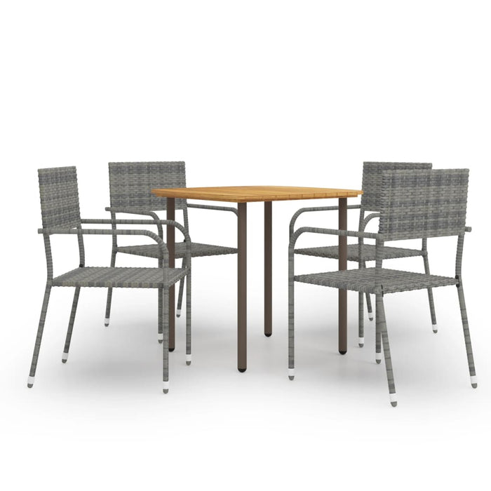 vidaXL 5 Piece Garden Dining Set Poly Rattan Anthracite