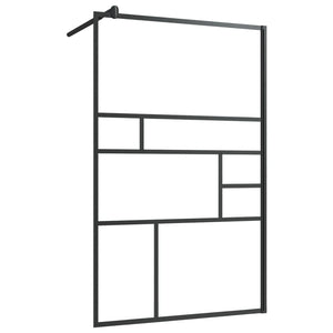 vidaXL Walk-in Shower Wall with Clear ESG Glass 100x195 cm Black