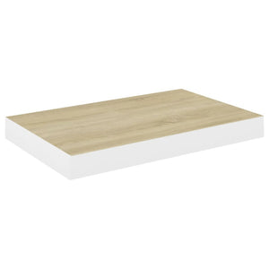 vidaXL Floating Wall Shelves 4 pcs Oak and White 40x23x3.8 cm MDF