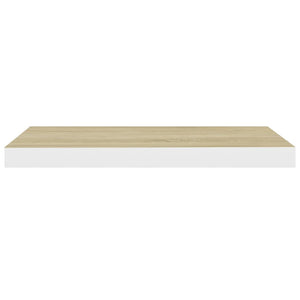 vidaXL Floating Wall Shelf Oak and White 60x23.5x3.8 cm MDF