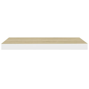 vidaXL Floating Wall Shelves 4 pcs Oak and White 60x23.5x3.8 cm MDF