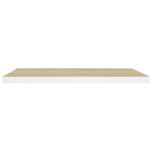 vidaXL Floating Wall Shelves 2 pcs Oak and White 80x23.5x3.8 cm MDF