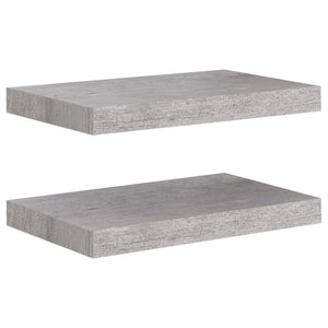 vidaXL Floating Wall Shelves 2 pcs Concrete Grey 40x23x3.8 cm MDF