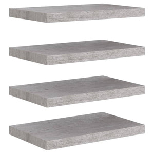 vidaXL Floating Wall Shelves 4 pcs Concrete Grey 50x23x3.8 cm MDF