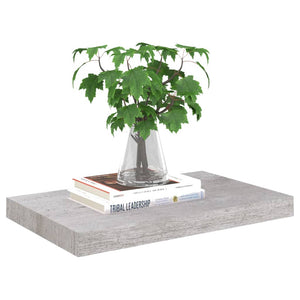 vidaXL Floating Wall Shelves 4 pcs Concrete Grey 50x23x3.8 cm MDF