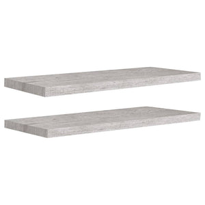 vidaXL Floating Wall Shelves 2 pcs Concrete Grey 80x23.5x3.8 cm MDF