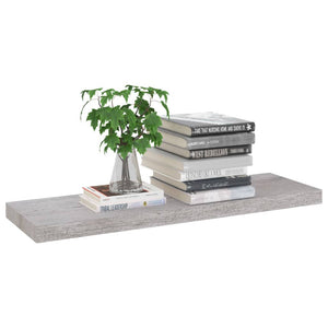 vidaXL Floating Wall Shelves 2 pcs Concrete Grey 80x23.5x3.8 cm MDF