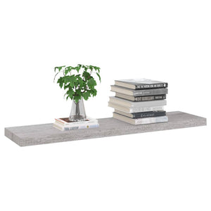 vidaXL Floating Wall Shelves 2 pcs Concrete Grey 90x23.5x3.8 cm MDF