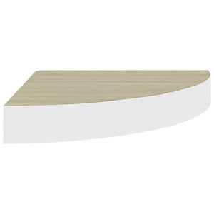 vidaXL Wall Corner Shelves 2 pcs Oak and White 25x25x3.8 cm MDF