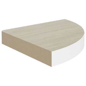 vidaXL Wall Corner Shelves 2 pcs Oak and White 25x25x3.8 cm MDF