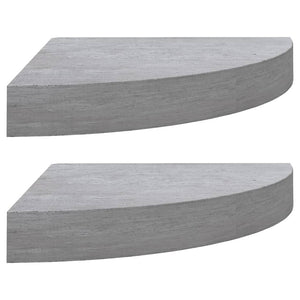 vidaXL Wall Corner Shelves 2 pcs Concrete Grey 25x25x3.8 cm MDF