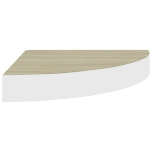 vidaXL Wall Corner Shelves 2 pcs Oak and White 35x35x3.8 cm MDF