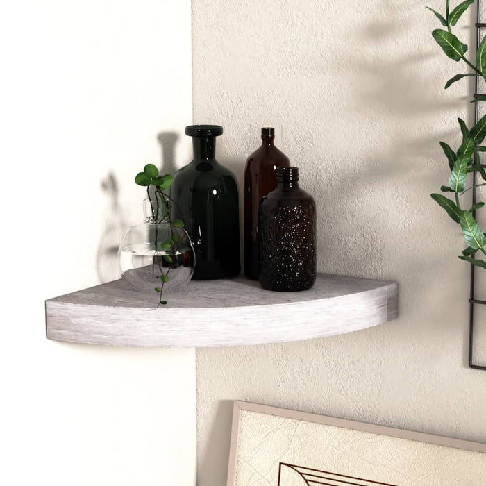 vidaXL Wall Corner Shelf Concrete Grey 35x35x3.8 cm MDF