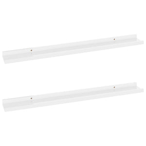 vidaXL Wall Shelves 2 pcs High Gloss White 80x9x3 cm