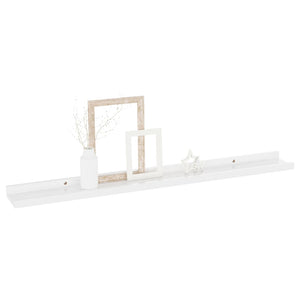 vidaXL Wall Shelves 2 pcs High Gloss White 80x9x3 cm