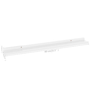 vidaXL Wall Shelves 2 pcs High Gloss White 80x9x3 cm