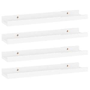 vidaXL Wall Shelves 4 pcs High Gloss White 40x9x3 cm