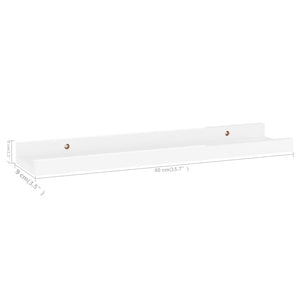 vidaXL Wall Shelves 4 pcs High Gloss White 40x9x3 cm