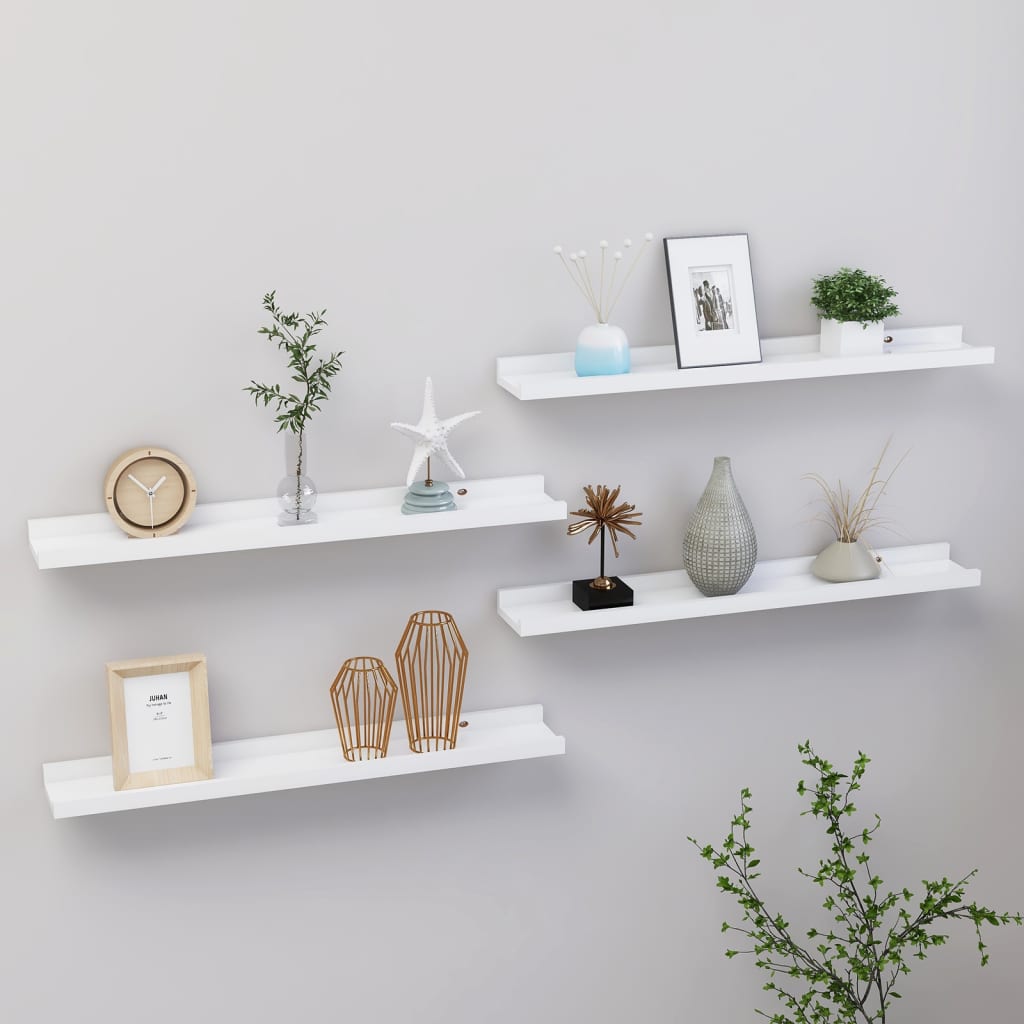 vidaXL Wall Shelves 4 pcs White 60x9x3 cm