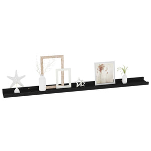 vidaXL Wall Shelves 2 pcs Black 100x9x3 cm