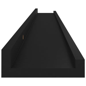 vidaXL Wall Shelves 2 pcs Black 100x9x3 cm