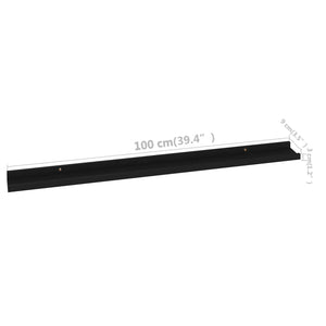 vidaXL Wall Shelves 2 pcs Black 100x9x3 cm