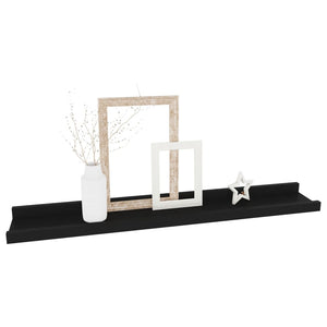 vidaXL Wall Shelves 4 pcs Black 60x9x3 cm