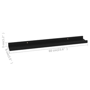 vidaXL Wall Shelves 4 pcs Black 60x9x3 cm