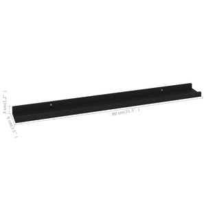 vidaXL Wall Shelves 4 pcs Black 80x9x3 cm