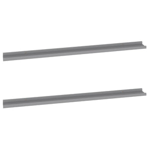 vidaXL Wall Shelves 2 pcs Grey 115x9x3 cm