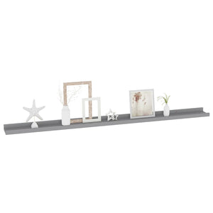 vidaXL Wall Shelves 2 pcs Grey 115x9x3 cm