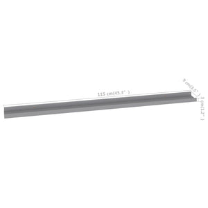 vidaXL Wall Shelves 2 pcs Grey 115x9x3 cm