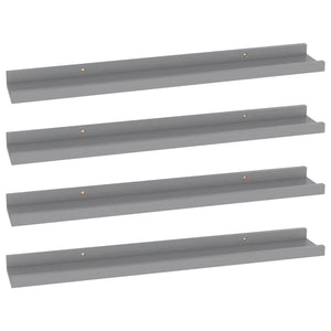 vidaXL Wall Shelves 4 pcs Grey 60x9x3 cm