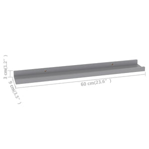 vidaXL Wall Shelves 4 pcs Grey 60x9x3 cm