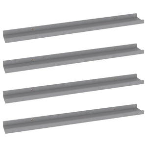 vidaXL Wall Shelves 4 pcs Grey 80x9x3 cm