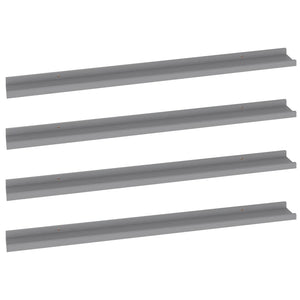 vidaXL Wall Shelves 4 pcs Grey 100x9x3 cm