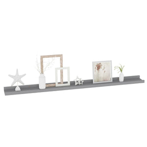 vidaXL Wall Shelves 4 pcs Grey 100x9x3 cm