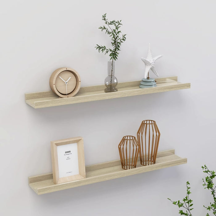 vidaXL Wall Shelves 2 pcs Sonoma Oak 60x9x3 cm